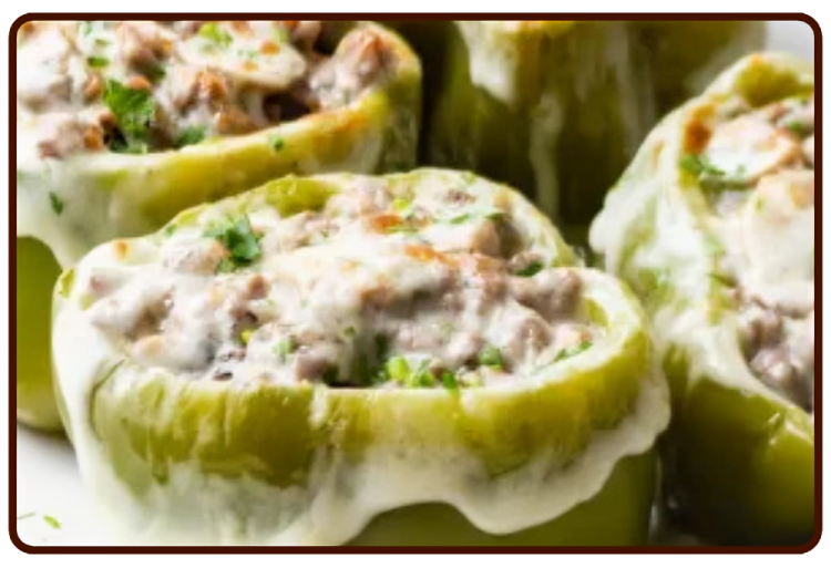 Keto Steak and Cheese Stuffed Peppers